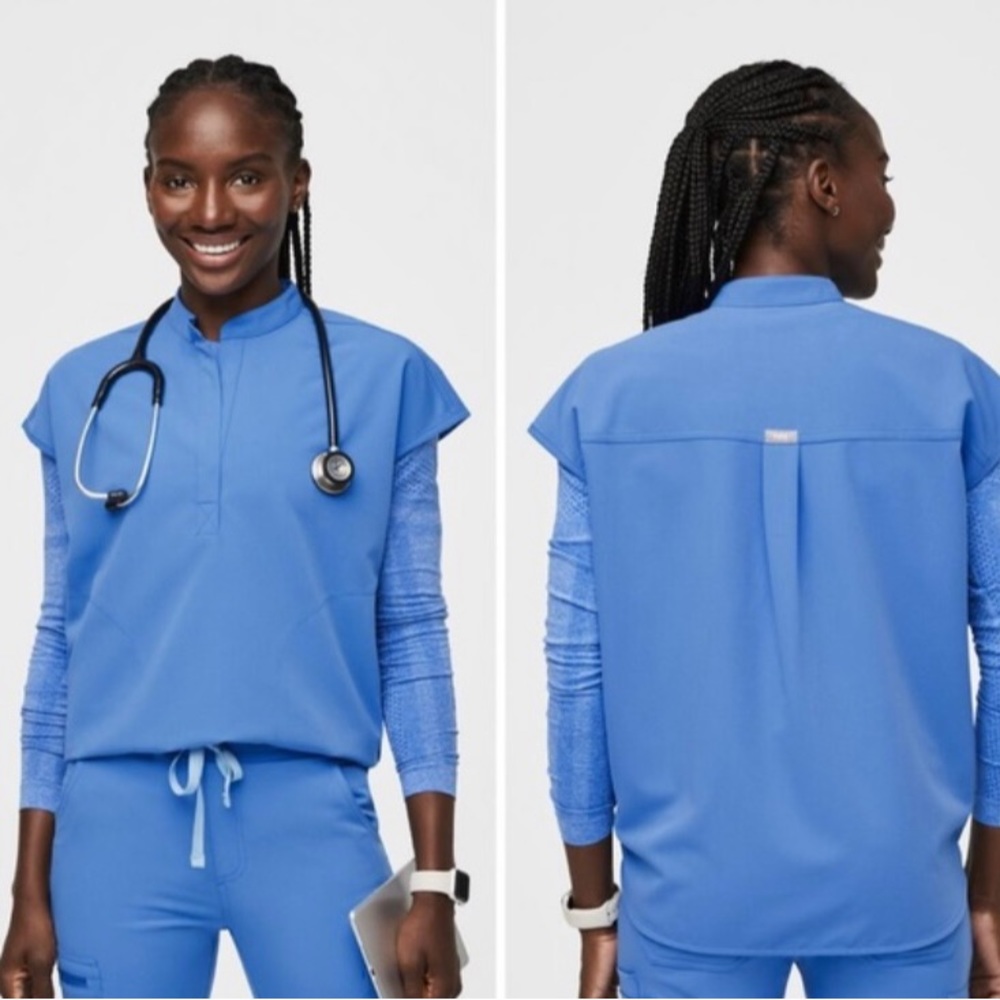 FIGS Limited Edition Capri Blue Rafaela Scrub Top